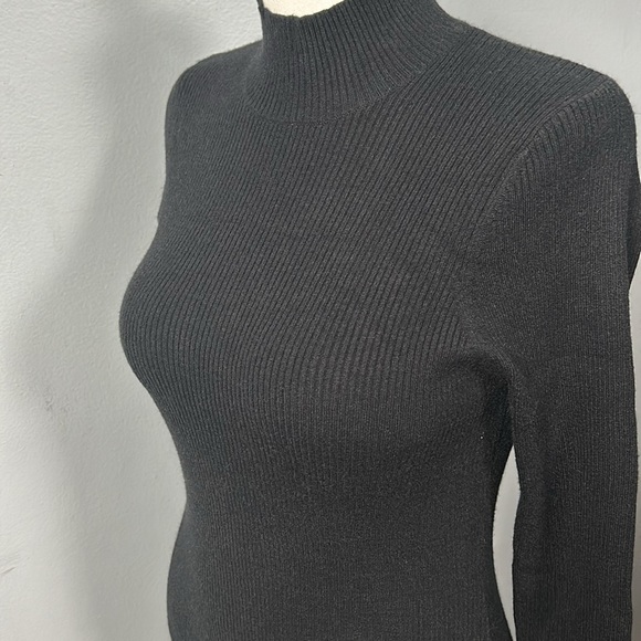 Mango Women’s Black Soft Stretchy Rib Body-con Dress size 10 - Picture 9 of 13